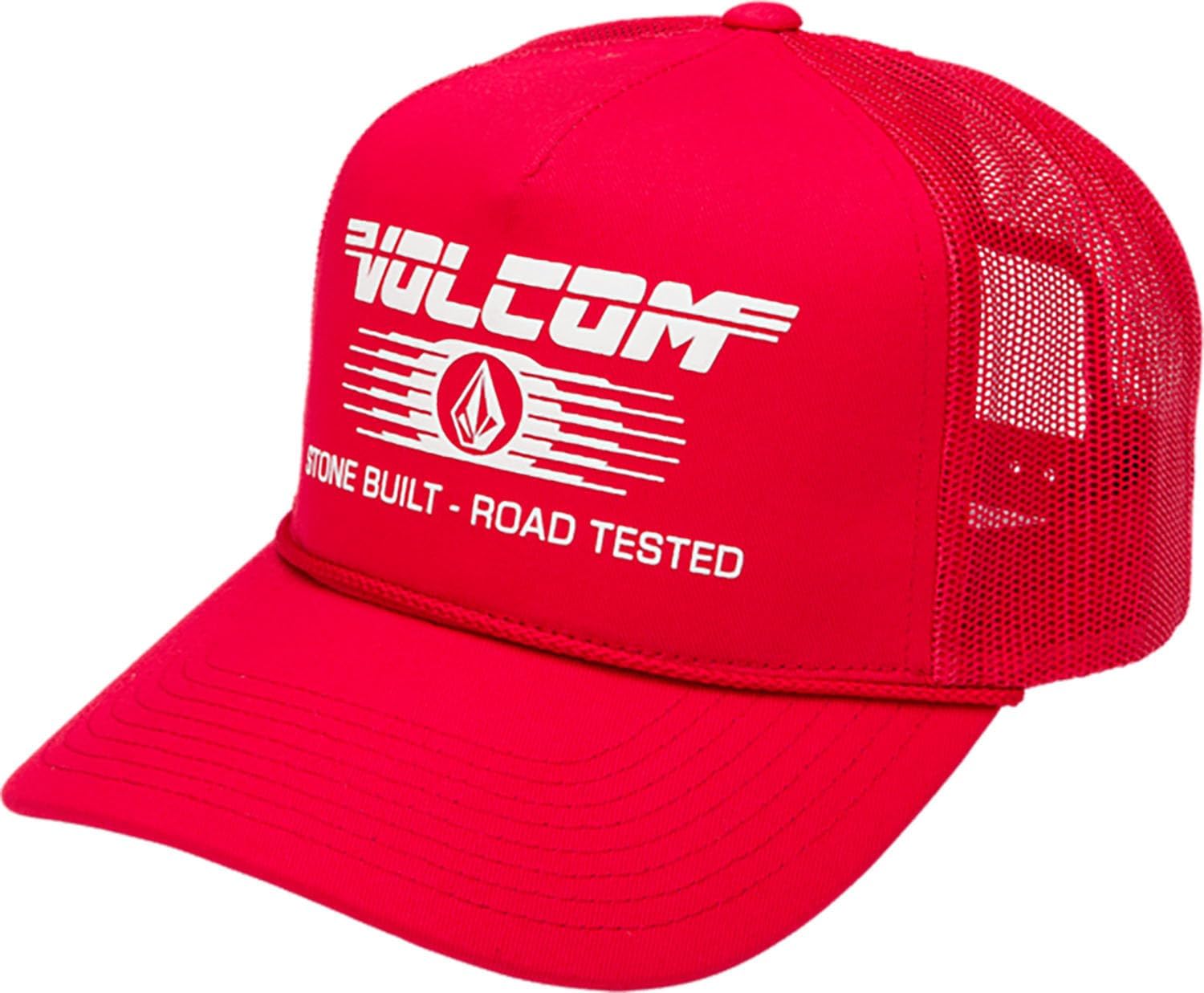 Volcom Men's Mesh Trucker Hat - Adjustable Snapback Cap, Breathable Structured Front Panel Cranberry