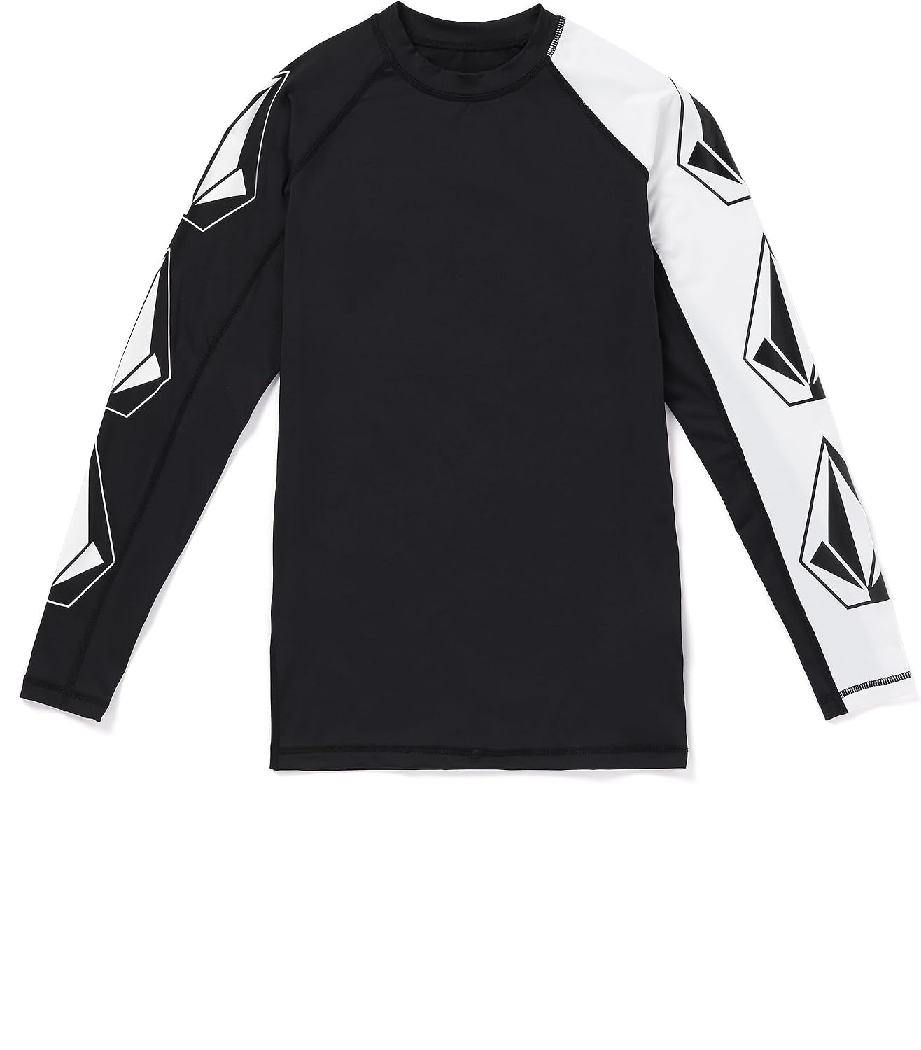 Volcom Men's Compression Fit Long Sleeve Rashguard – UPF 50+ Sun Protection, Quick-Dry Performance Shirt Black