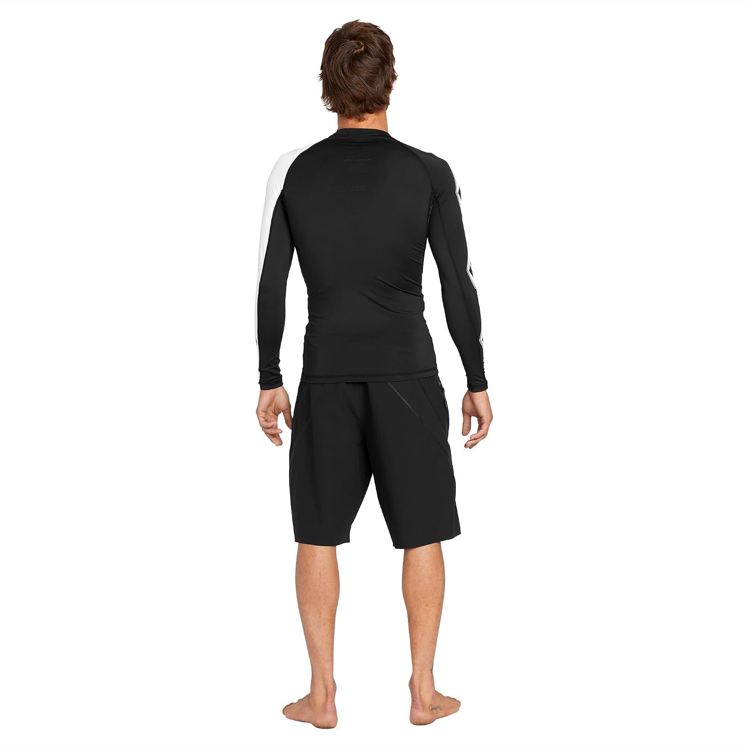 Volcom Men's Compression Fit Long Sleeve Rashguard – UPF 50+ Sun Protection, Quick-Dry Performance Shirt Black