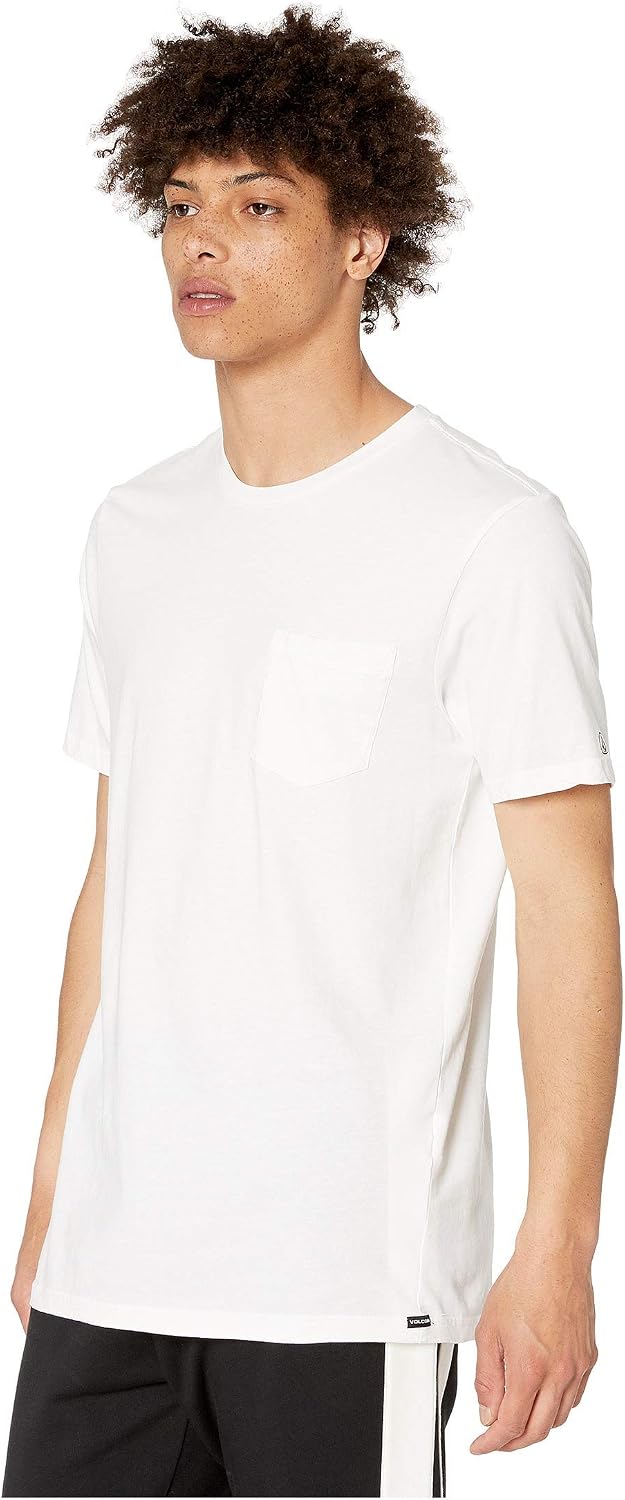 Volcom Men's Solid Stone Modern Fit Short Sleeve Tee Whitewhite