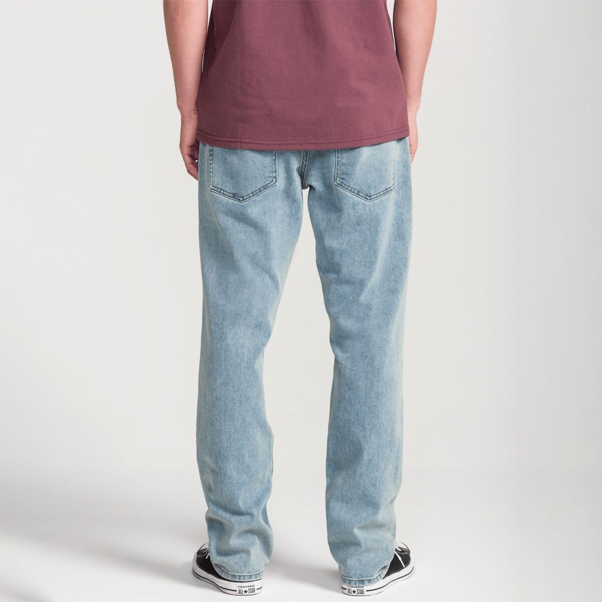 Volcom Men's Solver Modern Fit Jeans – Classic Straight Leg Denim Pants with 16" Leg Opening Dust Bowl Indigo