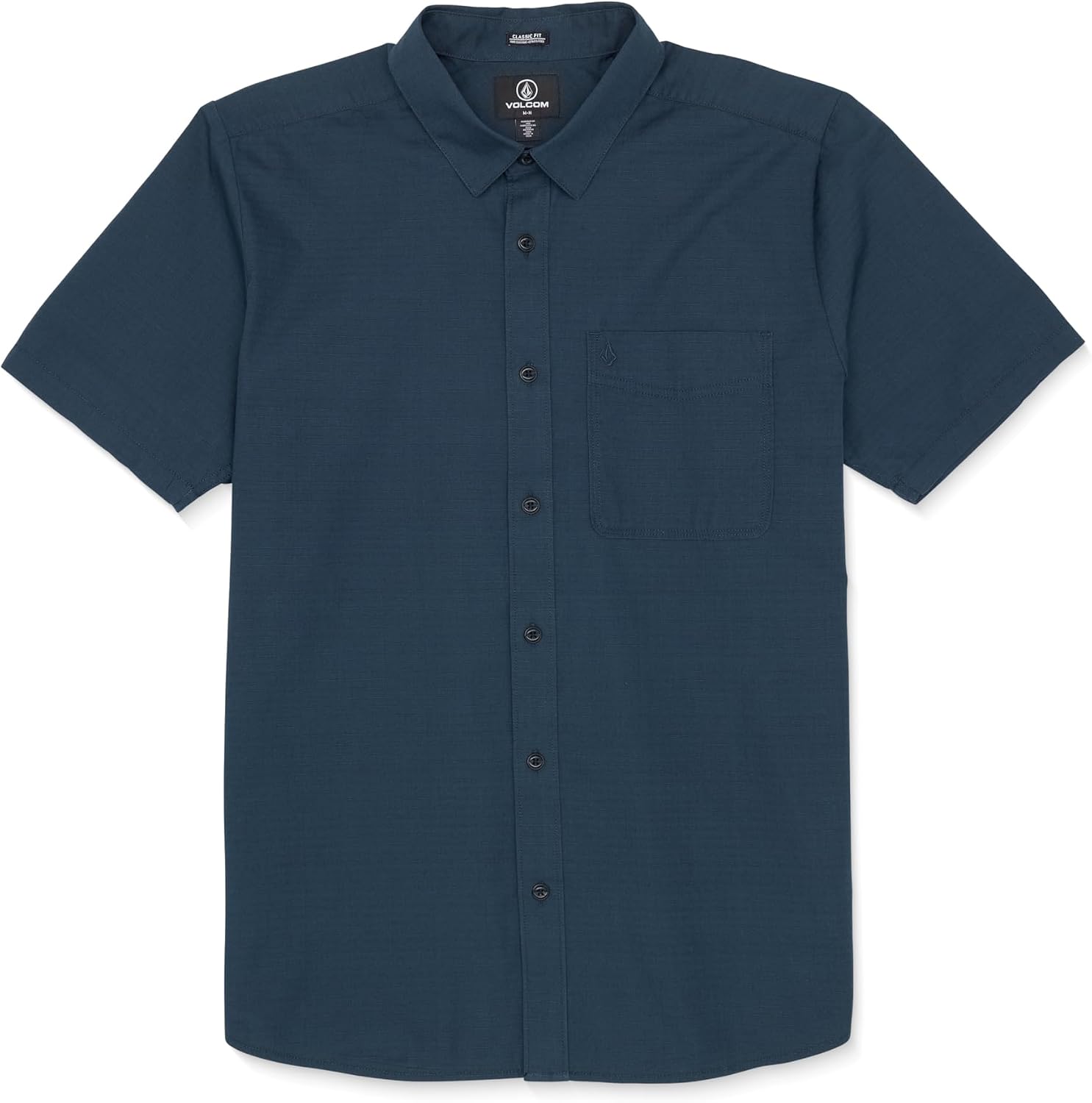 Volcom Men's Date Knight Short Sleeve Classic Fit Button Down Shirt Navy