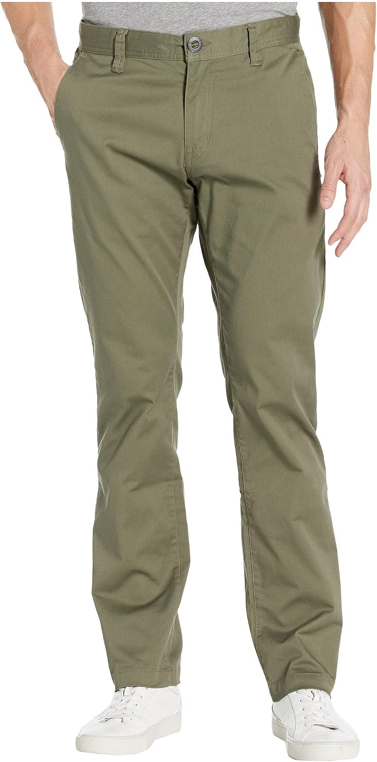 Volcom Mens Frickin Modern Stretch Chino Pant – Everyday Wear Slim Fit Stretch Twill Pants Army Green Combo