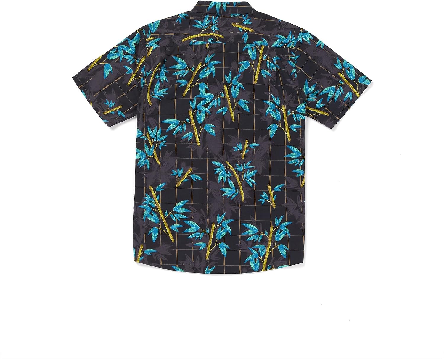 Volcom Men's Regular Marble Floral Short Sleeve Button Down Hawaiian Shirt Bamboozeled Black