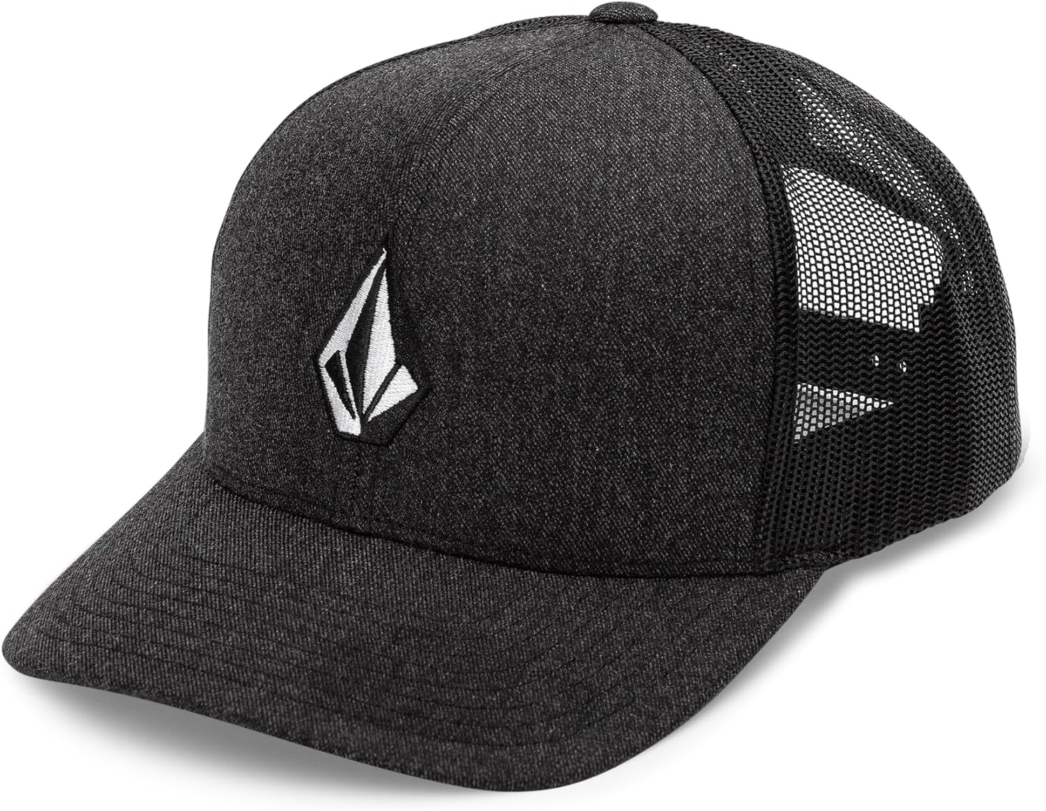 Volcom Men's Cheese Trucker Hat – 6-Panel Mesh Back Snapback Cap Charcoal Heather
