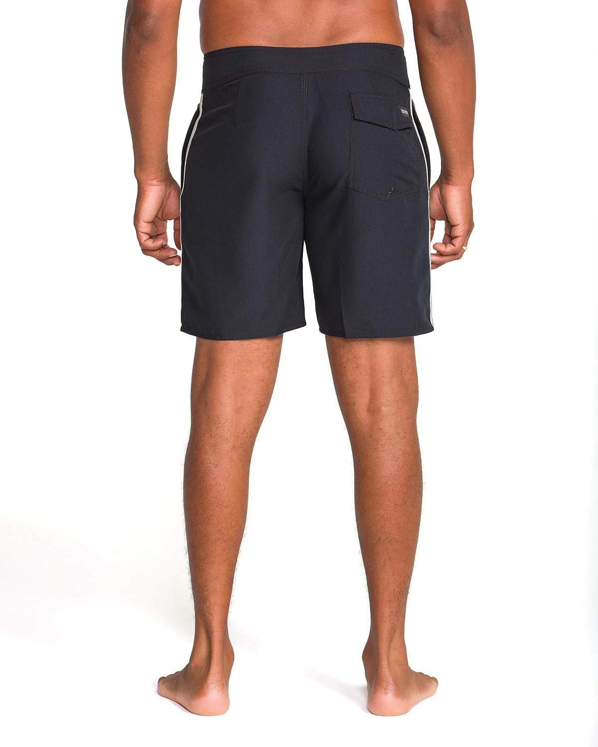 Volcom Men's 18" Boardshorts – Stretch Swim Trunks with Drawstring Waist and Back Flap Pocket Lawton Black
