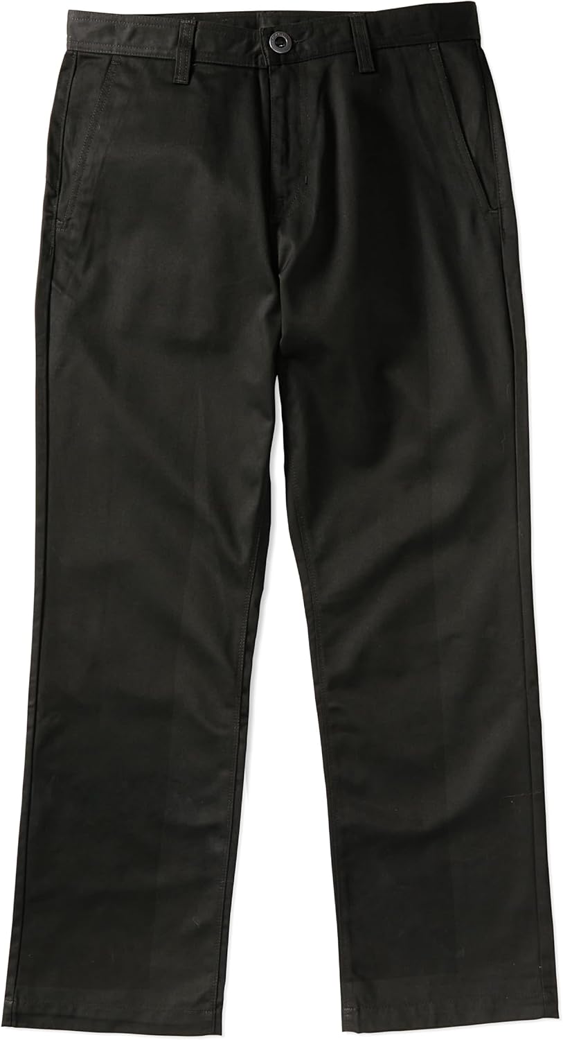 Volcom Men's Frickin Skate Loose Baggy Fit Chino Pants – Relaxed Tapered 17″ Leg Opening, 30″ Inseam Skate Black