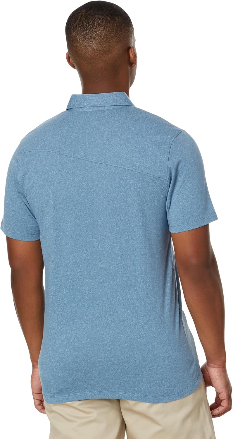 Volcom Men's Wowzer Modern Fit Short Sleeve Polo Shirt Stone Blue