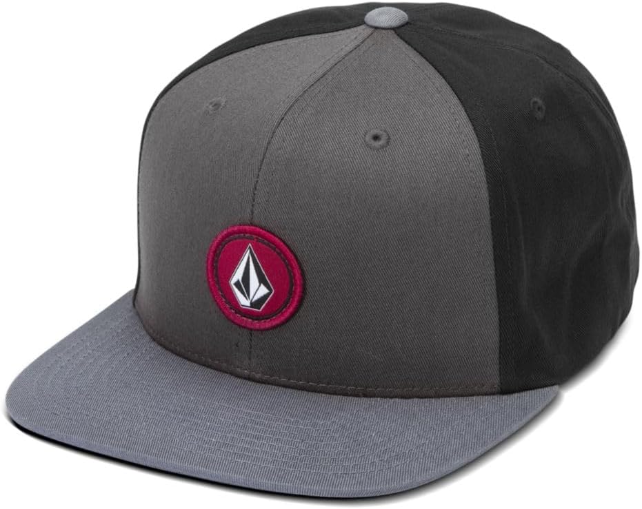Volcom Men's Quarter Twill Snapback Hat – 6-Panel Adjustable Cap with Stone Logo Patch Scarab