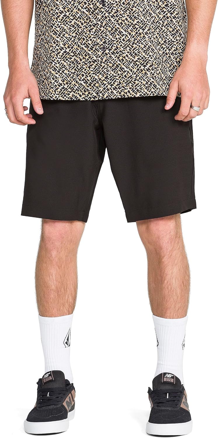 Volcom Men's Kerosene 21" Hybrid Chino Shorts Quick-Dry Stretch Fabric Black