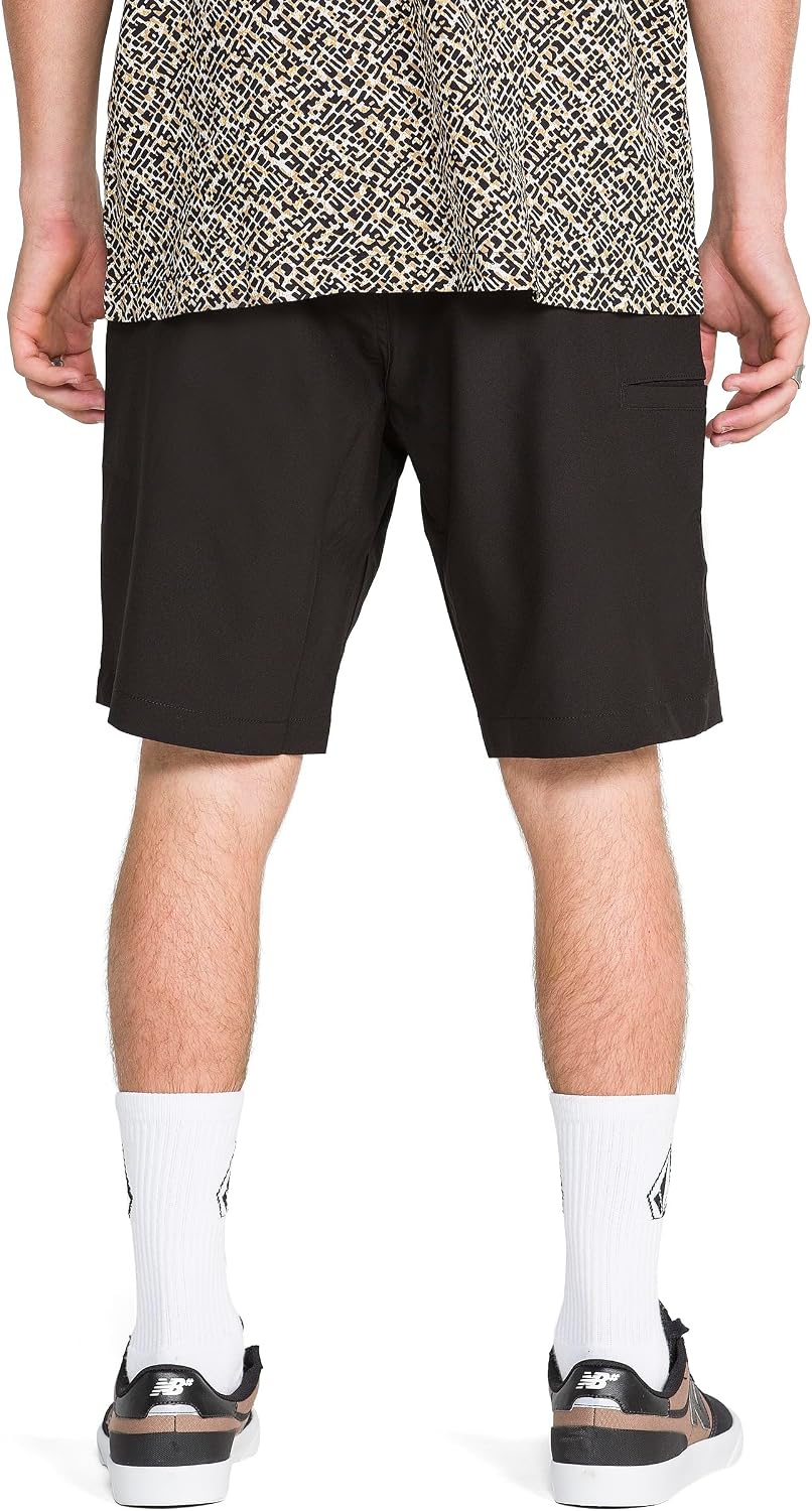Volcom Men's Kerosene 21" Hybrid Chino Shorts Quick-Dry Stretch Fabric Black