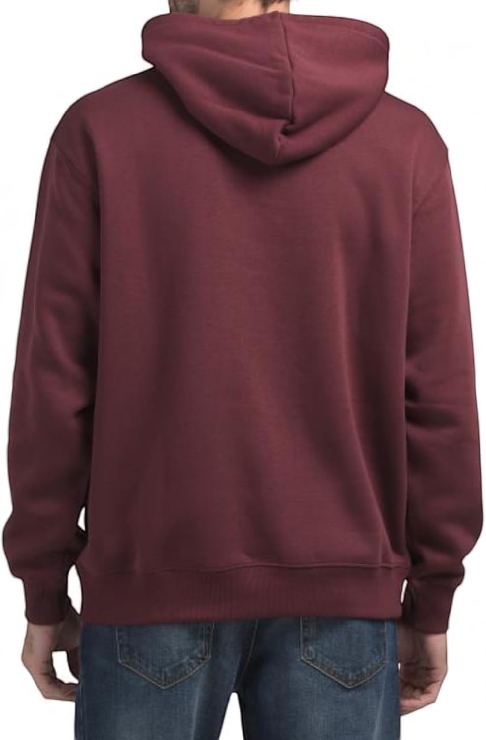 Volcom Men's Pullover Logo Fleece Hooded Sweatshirt – Soft Brushed Interior, Classic Fit, Kangaroo Pocket, Ribbed Cuffs & Hem Merlot Vol