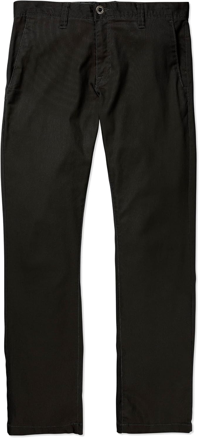 Volcom Men's Frickin Tech Chino Pants – Modern Fit, Quick-Dry, Moisture-Wicking, Zip Fly with Button Closure Black