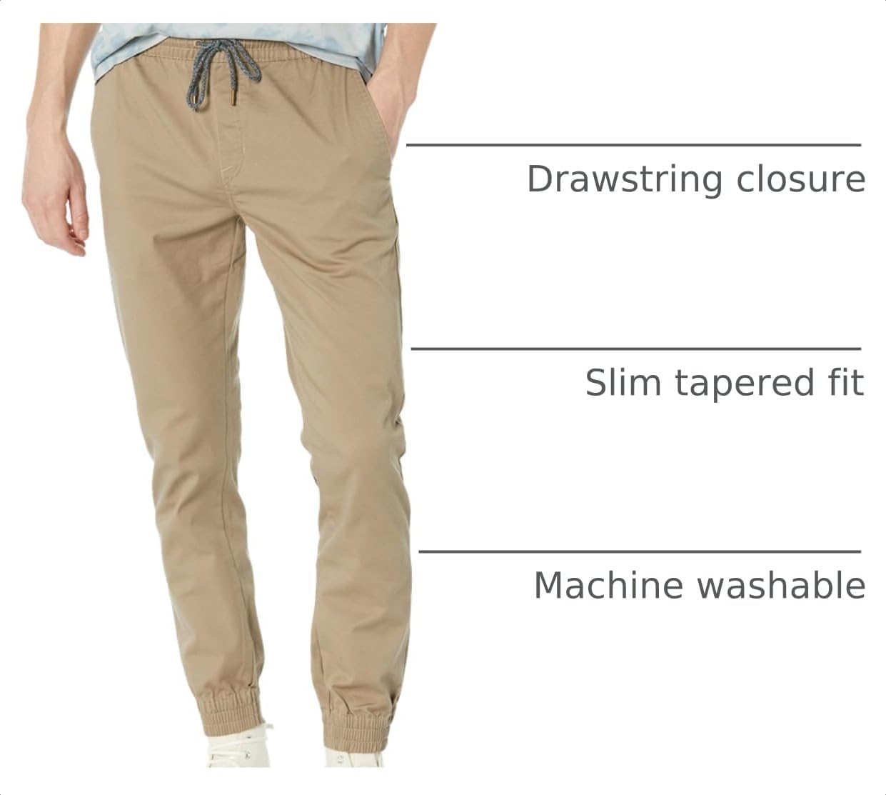 Volcom Men's Frickin Slim Jogger Pant Khaki