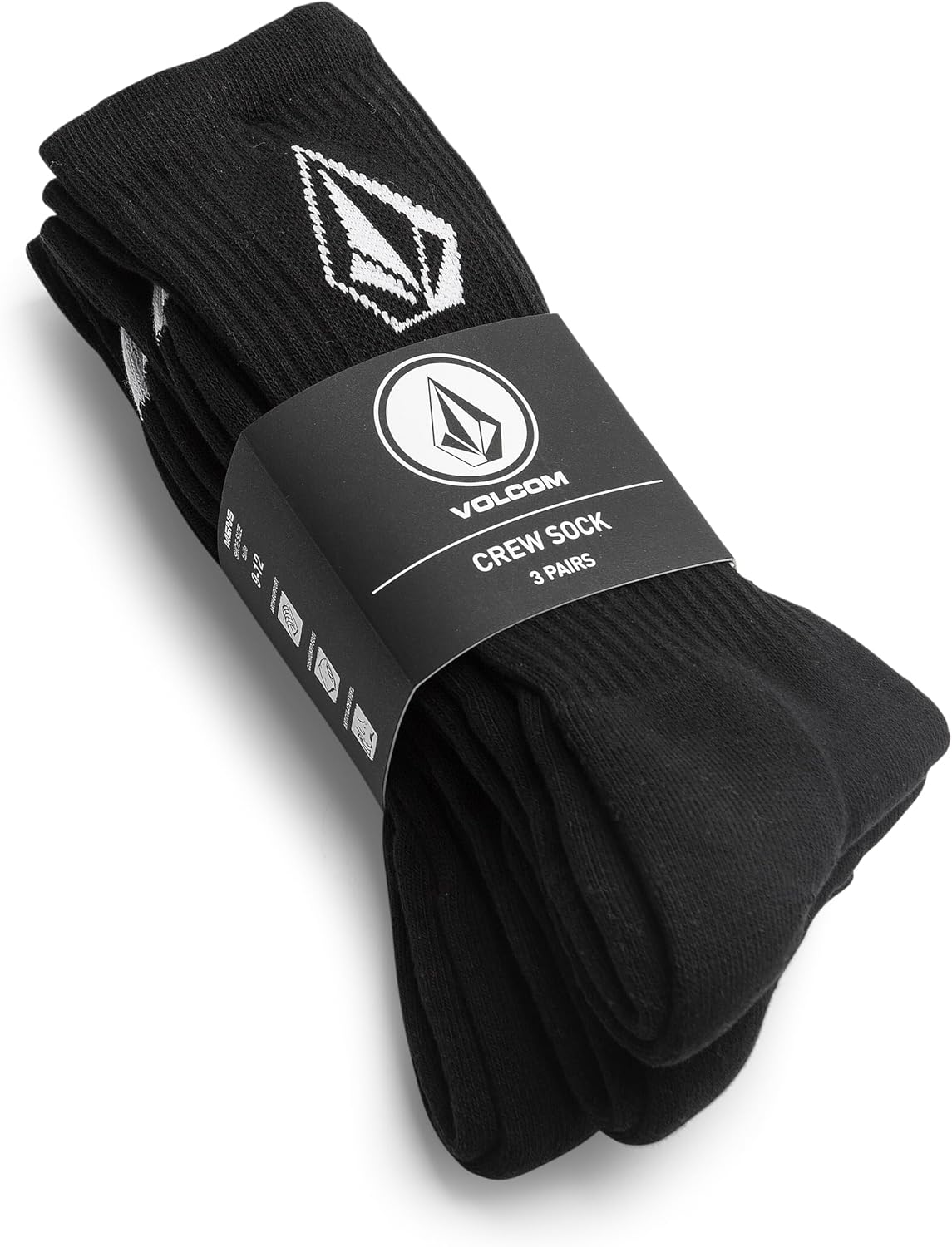Volcom Men's Full Stone Sock 3-Pack Black