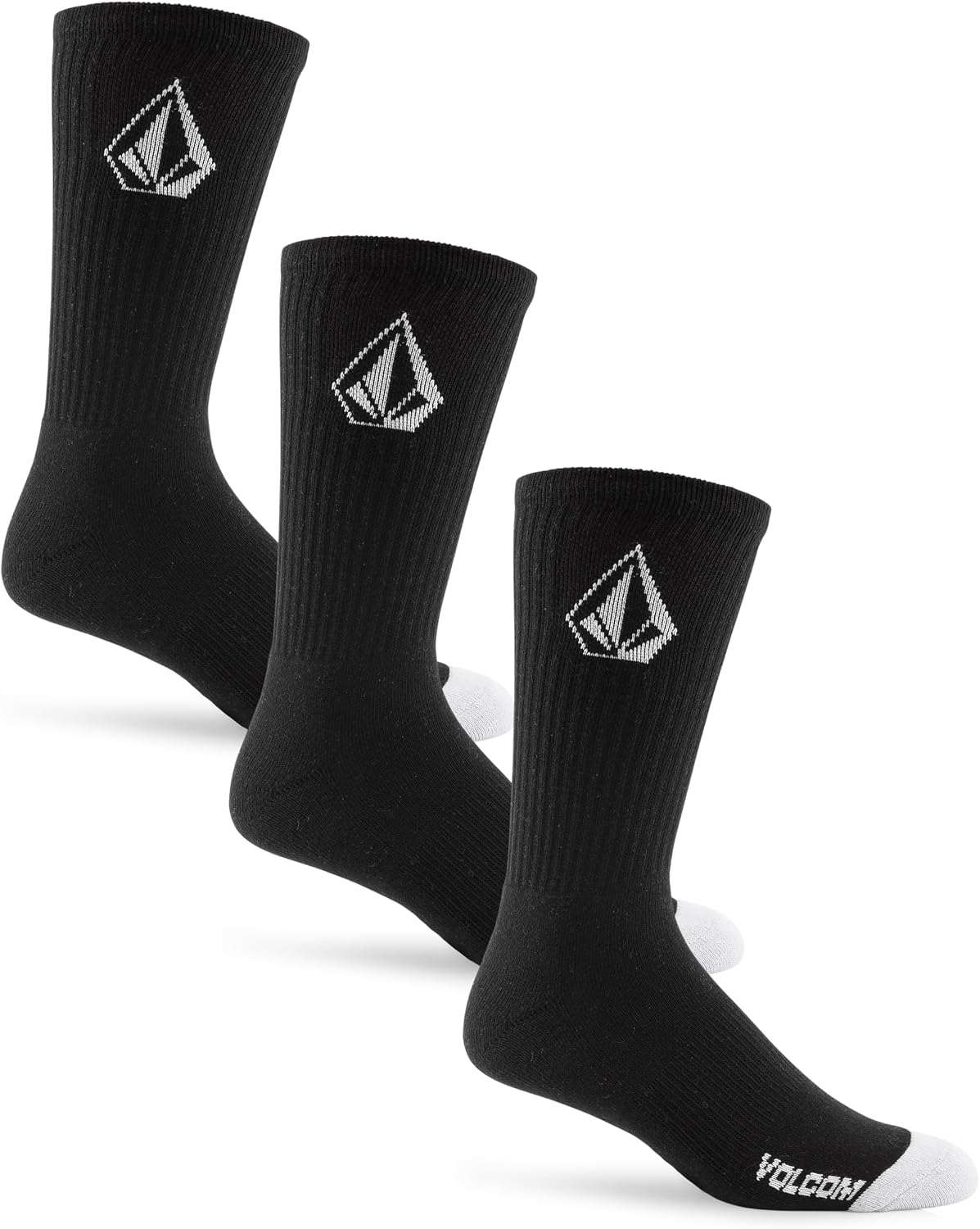 Volcom Men's Full Stone Sock 3-Pack Black