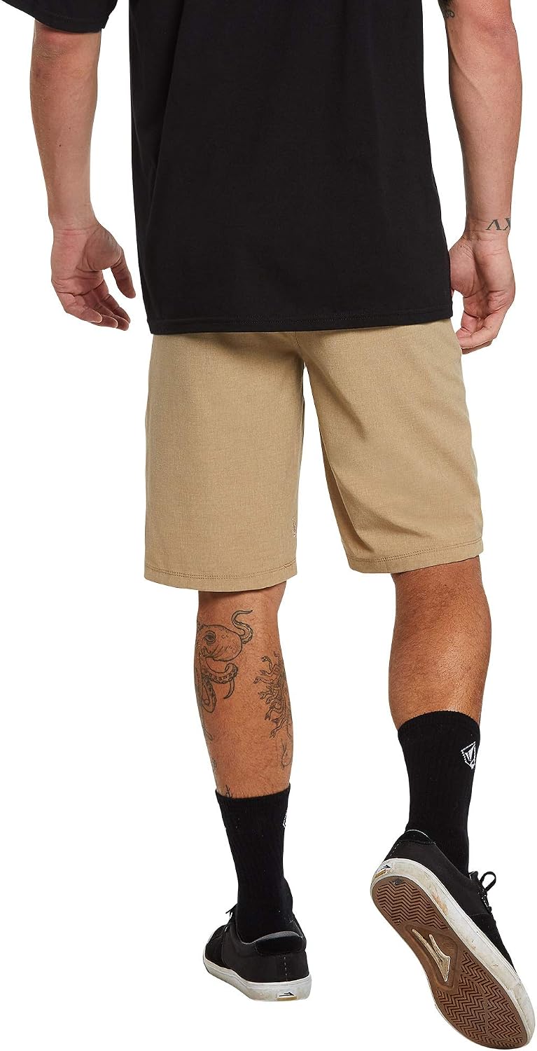 Volcom Men's Kerosene 21" Hybrid Chino Shorts Quick-Dry Stretch Fabric Dark Khaki