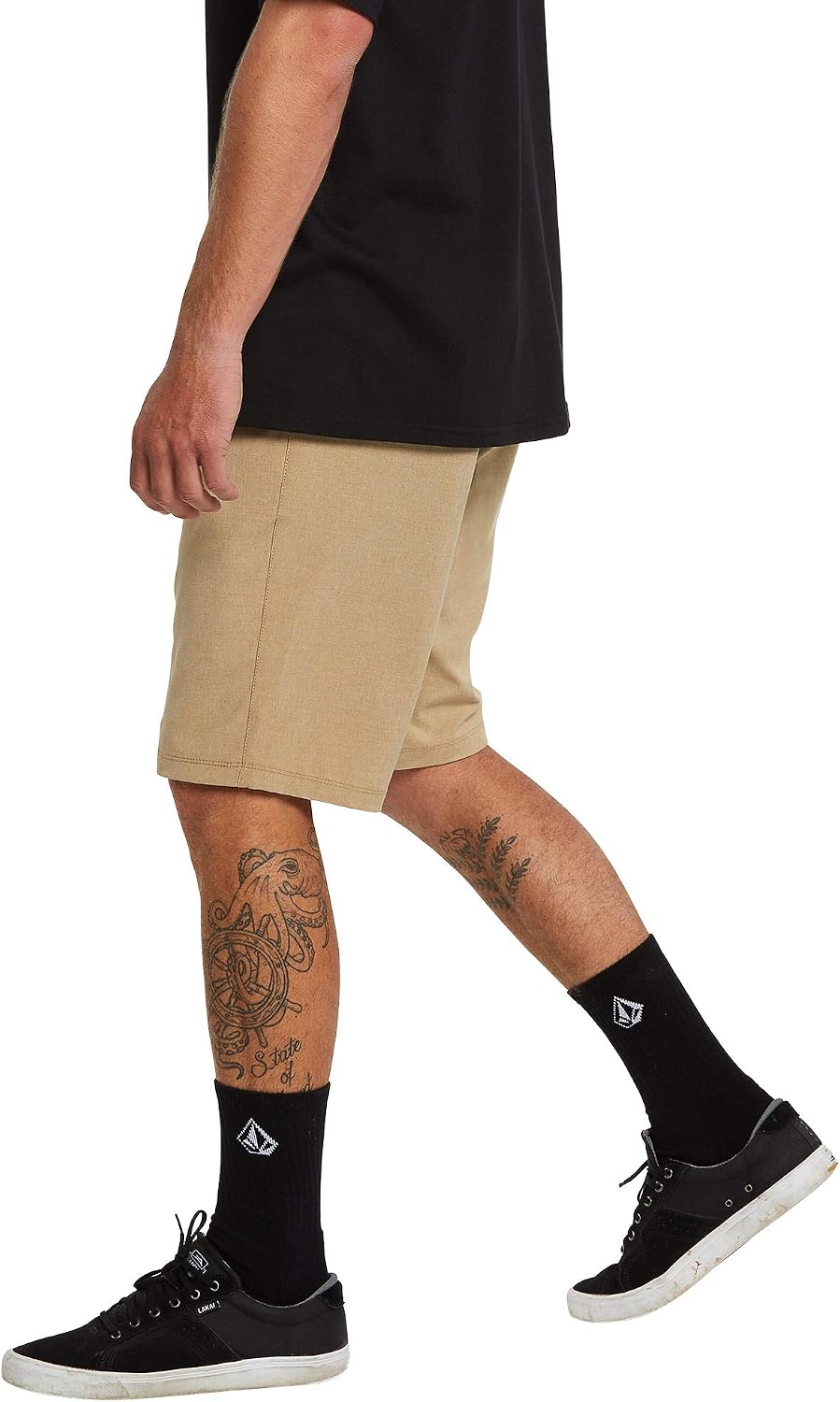 Volcom Men's Kerosene 21" Hybrid Chino Shorts Quick-Dry Stretch Fabric Dark Khaki