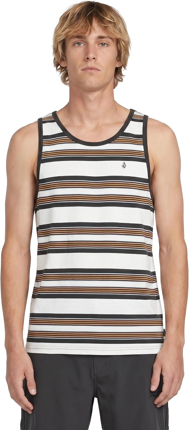 Volcom Men's Sleeveless Knit Tank Top – Soft Cotton Knit Lightweight Muscle Shirt Patriotic