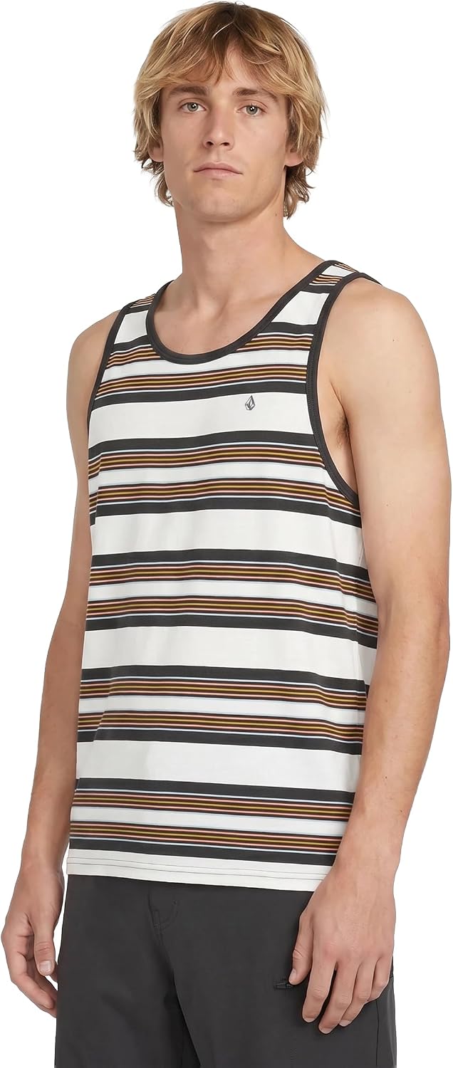 Volcom Men's Sleeveless Knit Tank Top – Soft Cotton Knit Lightweight Muscle Shirt Patriotic