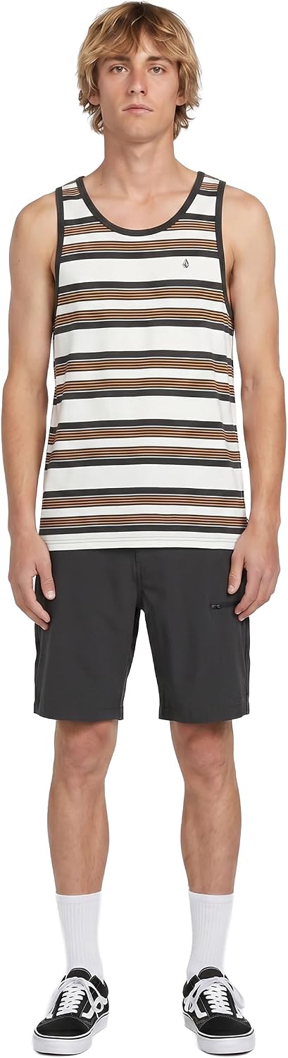 Volcom Men's Sleeveless Knit Tank Top – Soft Cotton Knit Lightweight Muscle Shirt Patriotic