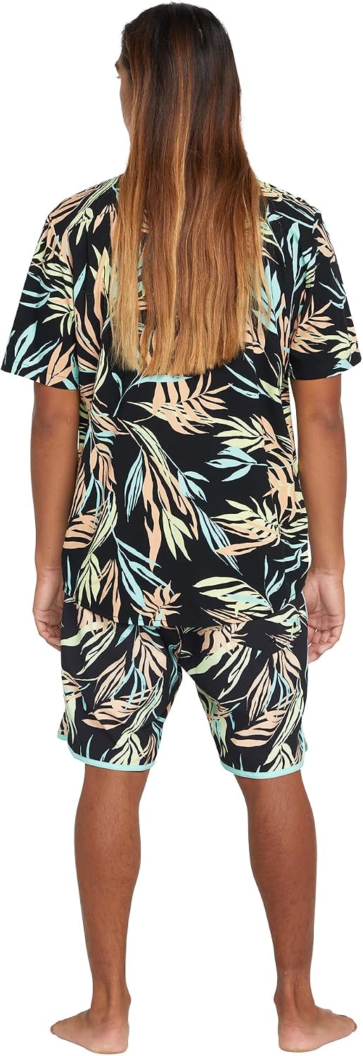 Volcom Men's Bleeding Leaf Short Sleeve Classic Fit Shirt Black