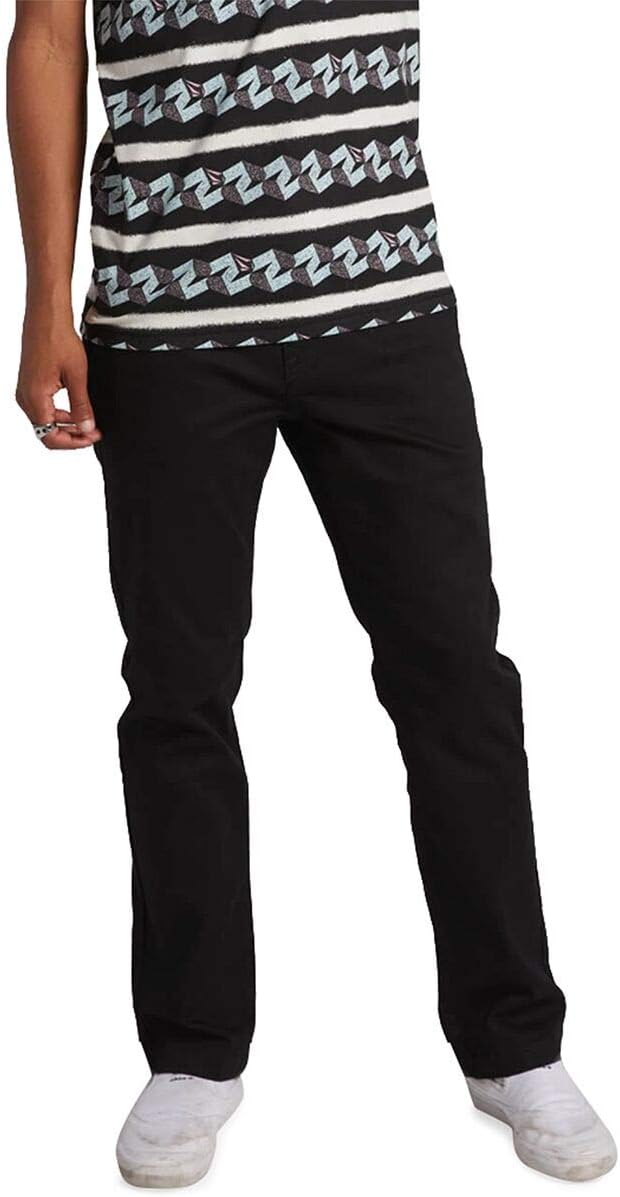 Volcom Men's Frickin Skate Loose Baggy Fit Chino Pants – Relaxed Tapered 17″ Leg Opening, 30″ Inseam Regular Black