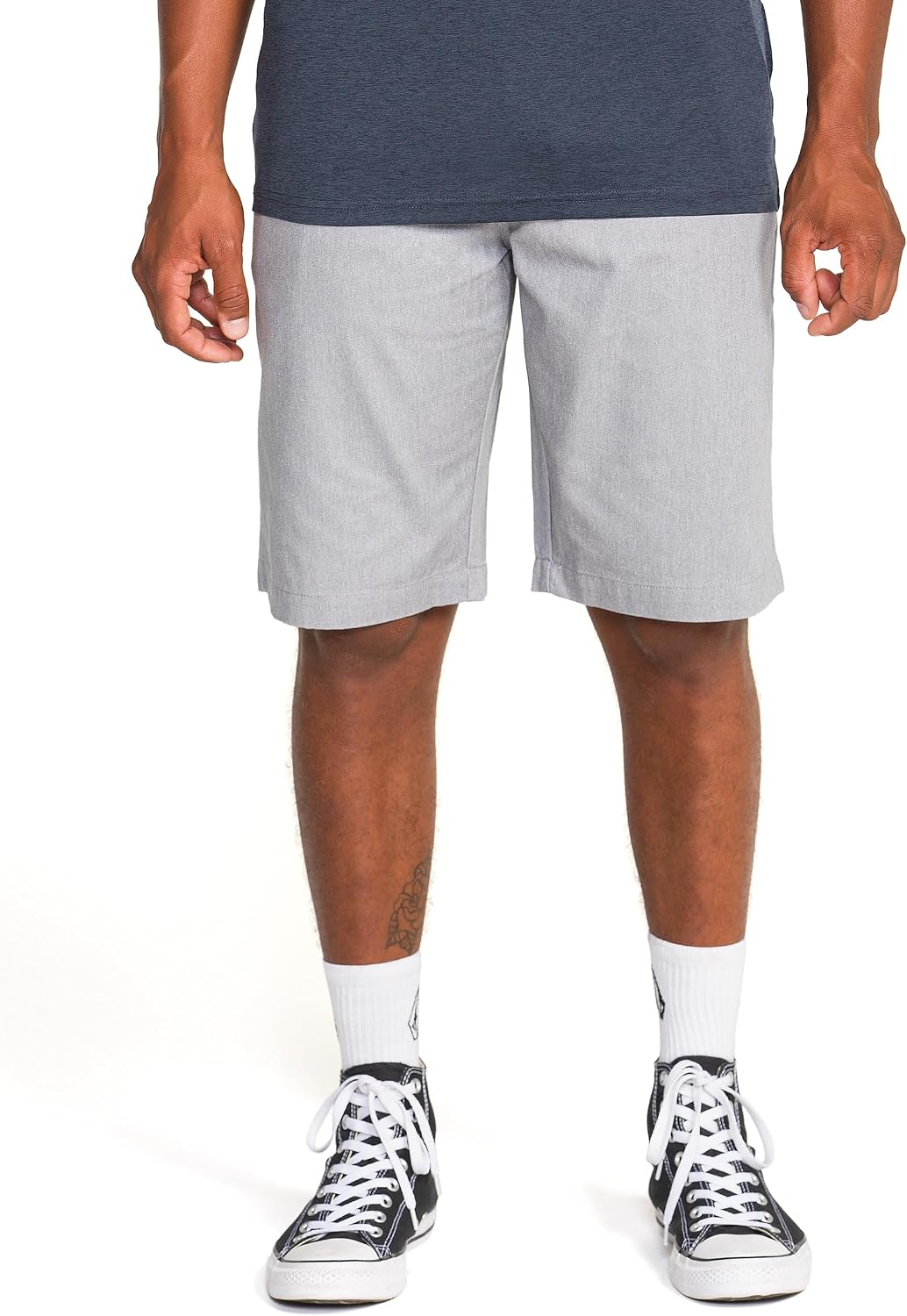 Volcom Men's Vmonty Chino Shorts – 22 Outseam, Relaxed Fit, Durable Cotton Fabric Heather Grey
