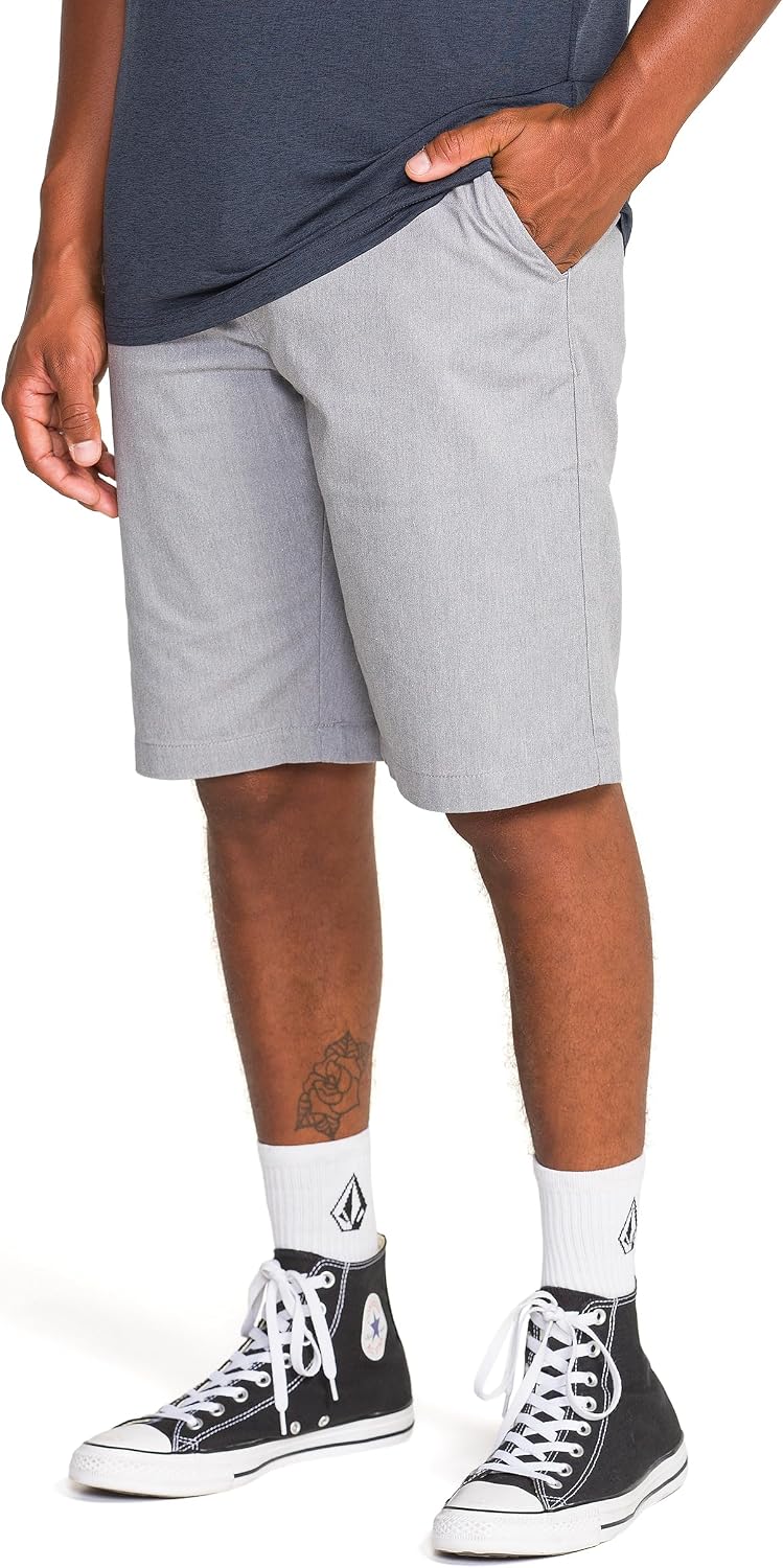 Volcom Men's Vmonty Chino Shorts – 22 Outseam, Relaxed Fit, Durable Cotton Fabric Heather Grey