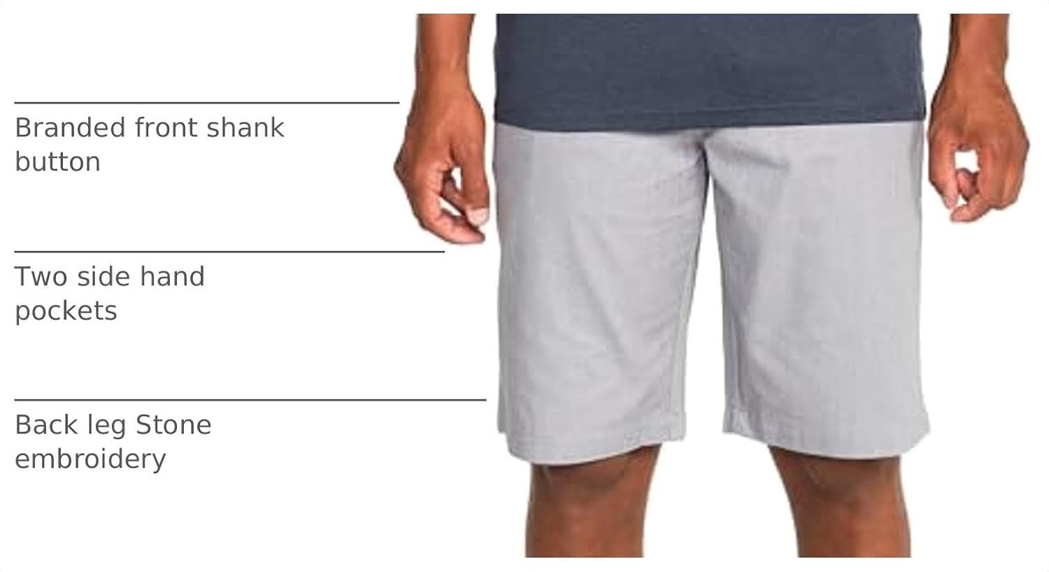 Volcom Men's Vmonty Chino Shorts – 22 Outseam, Relaxed Fit, Durable Cotton Fabric Heather Grey
