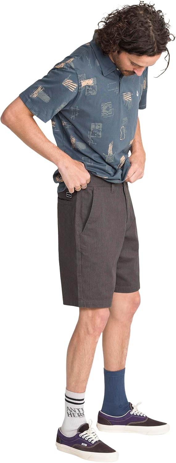 Volcom Men's Frickin Drifter 20" Chino Walk Short Charcoal Heather