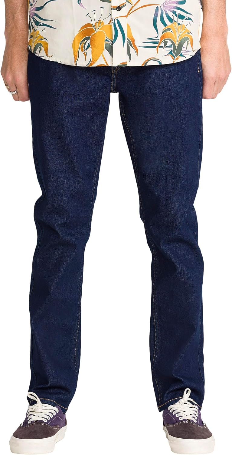 Volcom Men's Vorta Slim Fit Stretch Denim Jean V-rinse