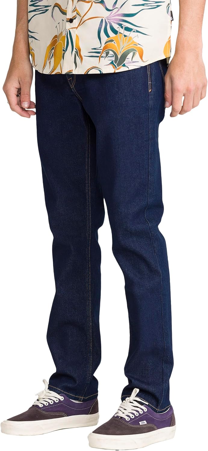 Volcom Men's Vorta Slim Fit Stretch Denim Jean V-rinse