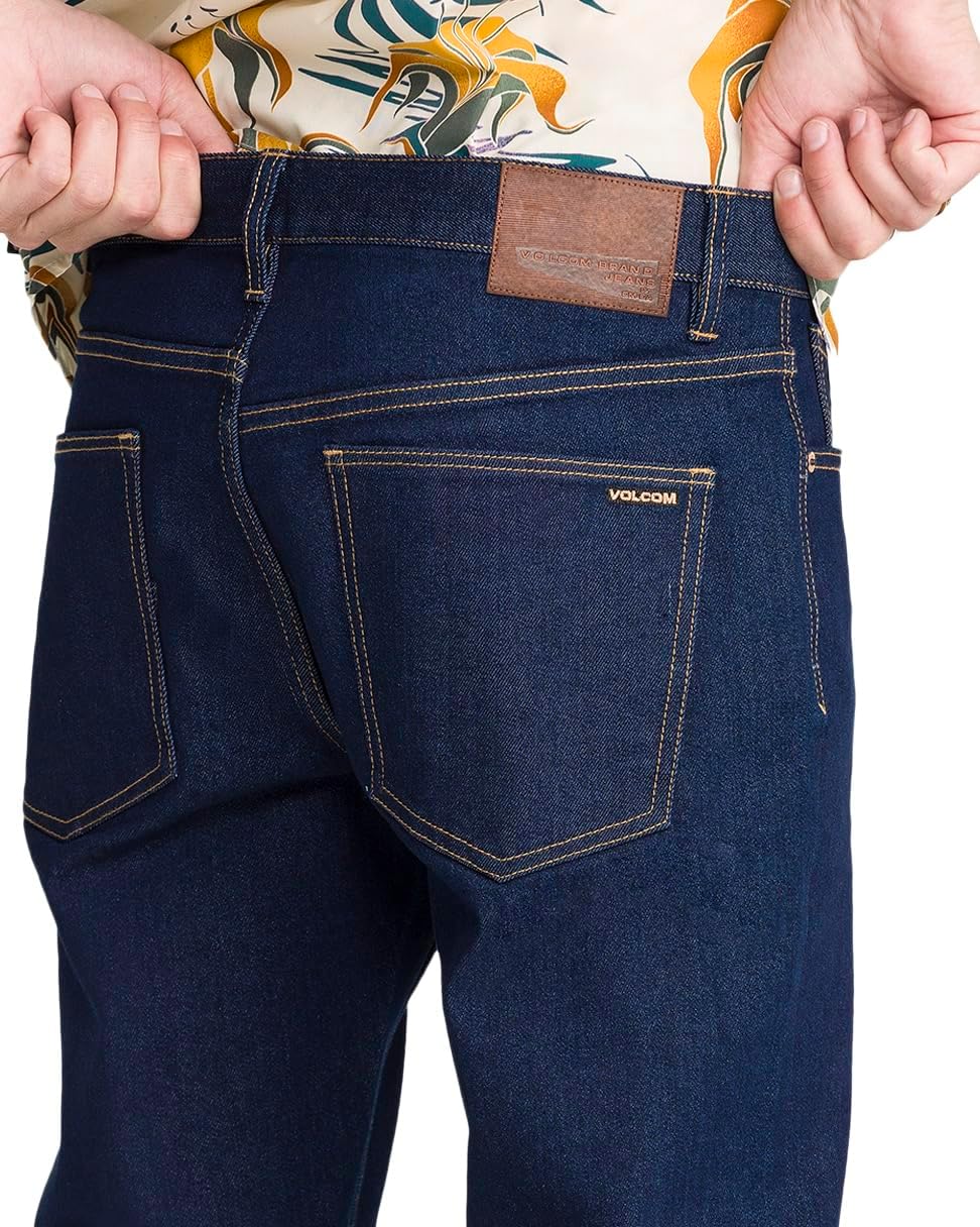 Volcom Men's Vorta Slim Fit Stretch Denim Jean V-rinse