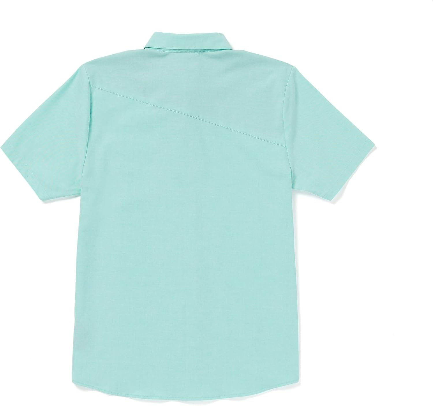 Volcom Men's Everett Oxford Short Sleeve Button Down Woven Shirt Dusty Aqua