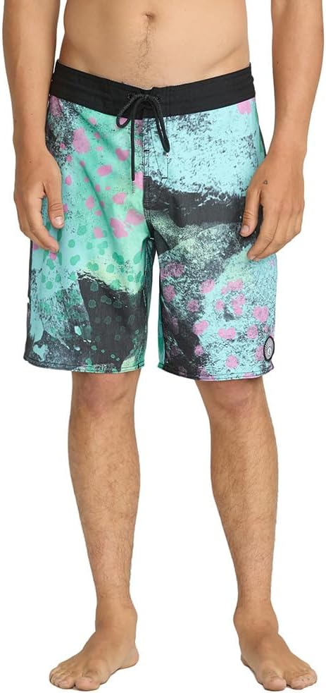 Volcom Men's 19" Mod-Tech Board Shorts- Performance UPF 50+ Sun Protection Quick-Dry Swim Bottoms Jade Cream