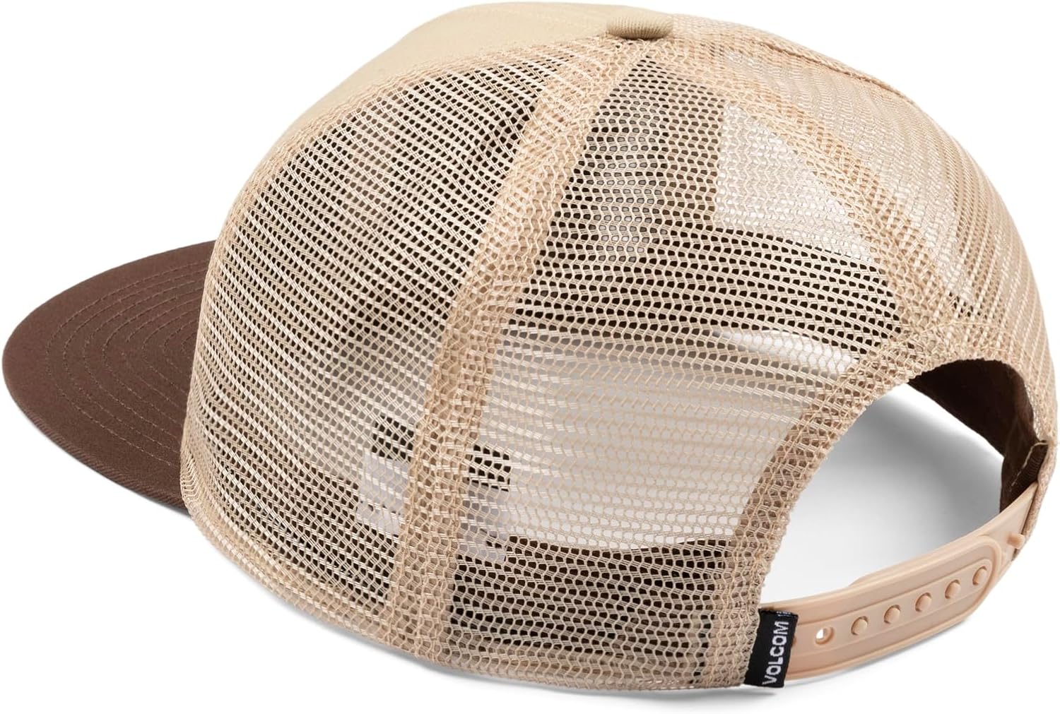 Volcom Men's Cheese Trucker Hat – 6-Panel Mesh Back Snapback Cap Brown Khaki