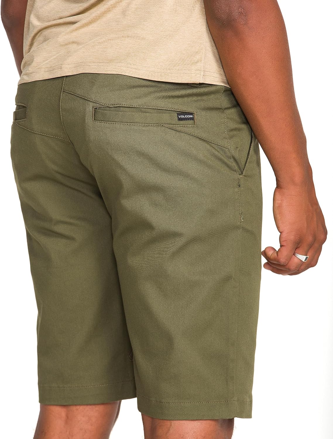 Volcom Men's Vmonty Stretch 22 Chino Shorts – Casual Everyday Wear, Relaxed Fit Military