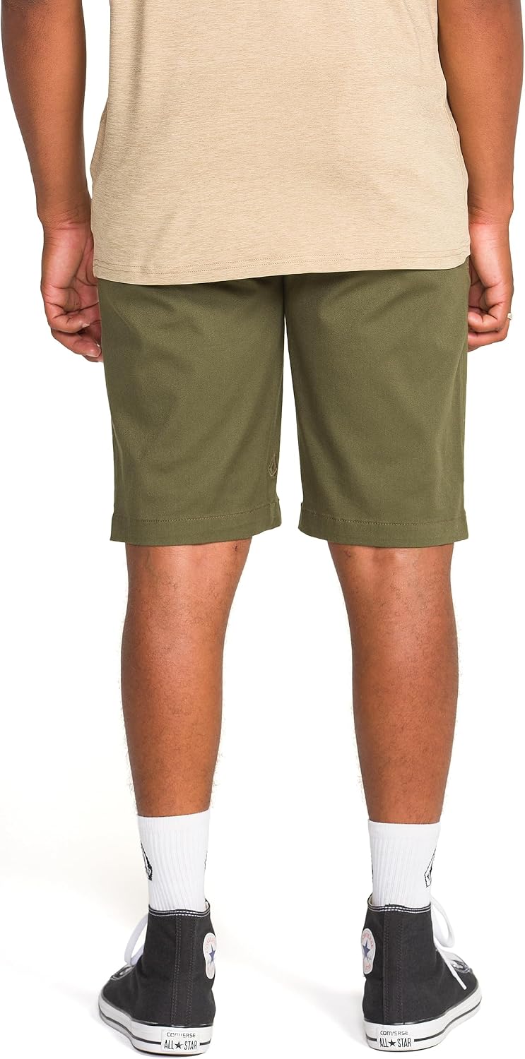 Volcom Men's Vmonty Stretch 22 Chino Shorts – Casual Everyday Wear, Relaxed Fit Military