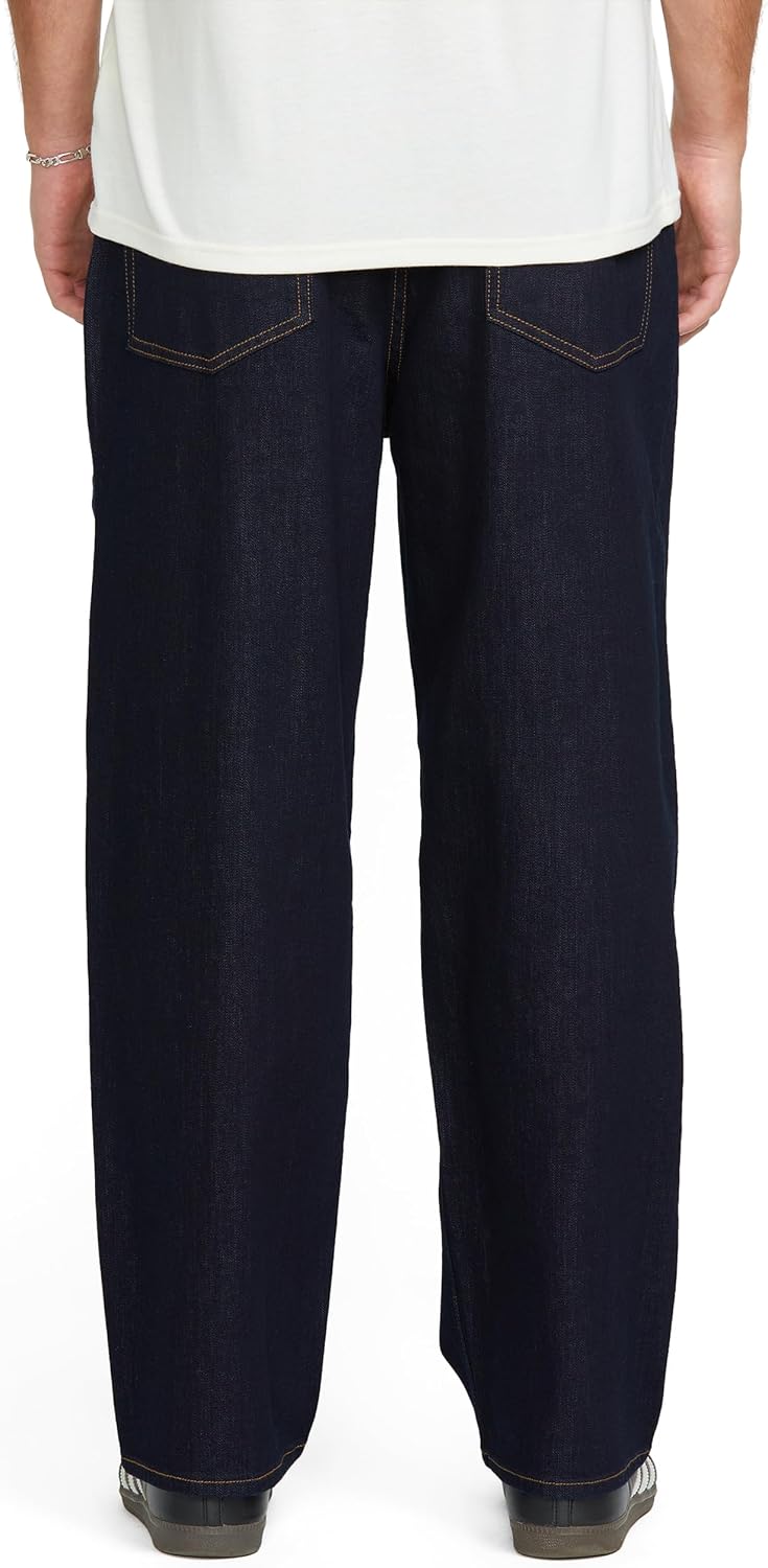 Volcom Men's Billow Loose Fit Baggy Denim Jeans – Relaxed Vintage Style, Soft Cotton Denim, Wide Leg Rinse