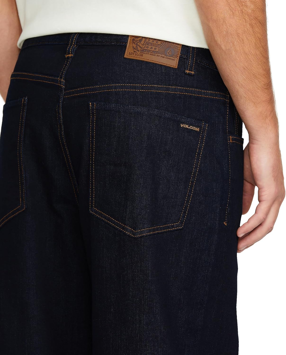 Volcom Men's Billow Loose Fit Baggy Denim Jeans – Relaxed Vintage Style, Soft Cotton Denim, Wide Leg Rinse