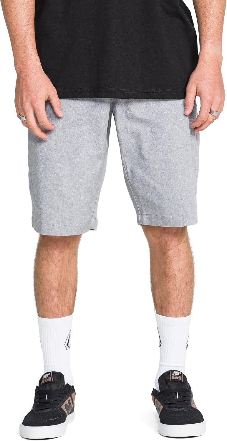 Volcom Men's Vmonty Stretch 22 Chino Shorts – Casual Everyday Wear, Relaxed Fit Heather Grey