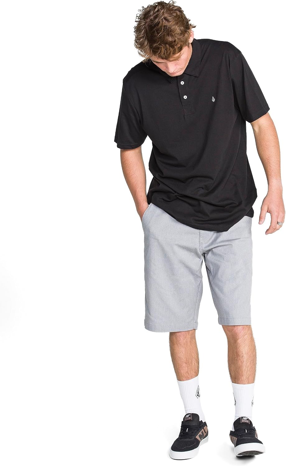 Volcom Men's Vmonty Stretch 22 Chino Shorts – Casual Everyday Wear, Relaxed Fit Heather Grey