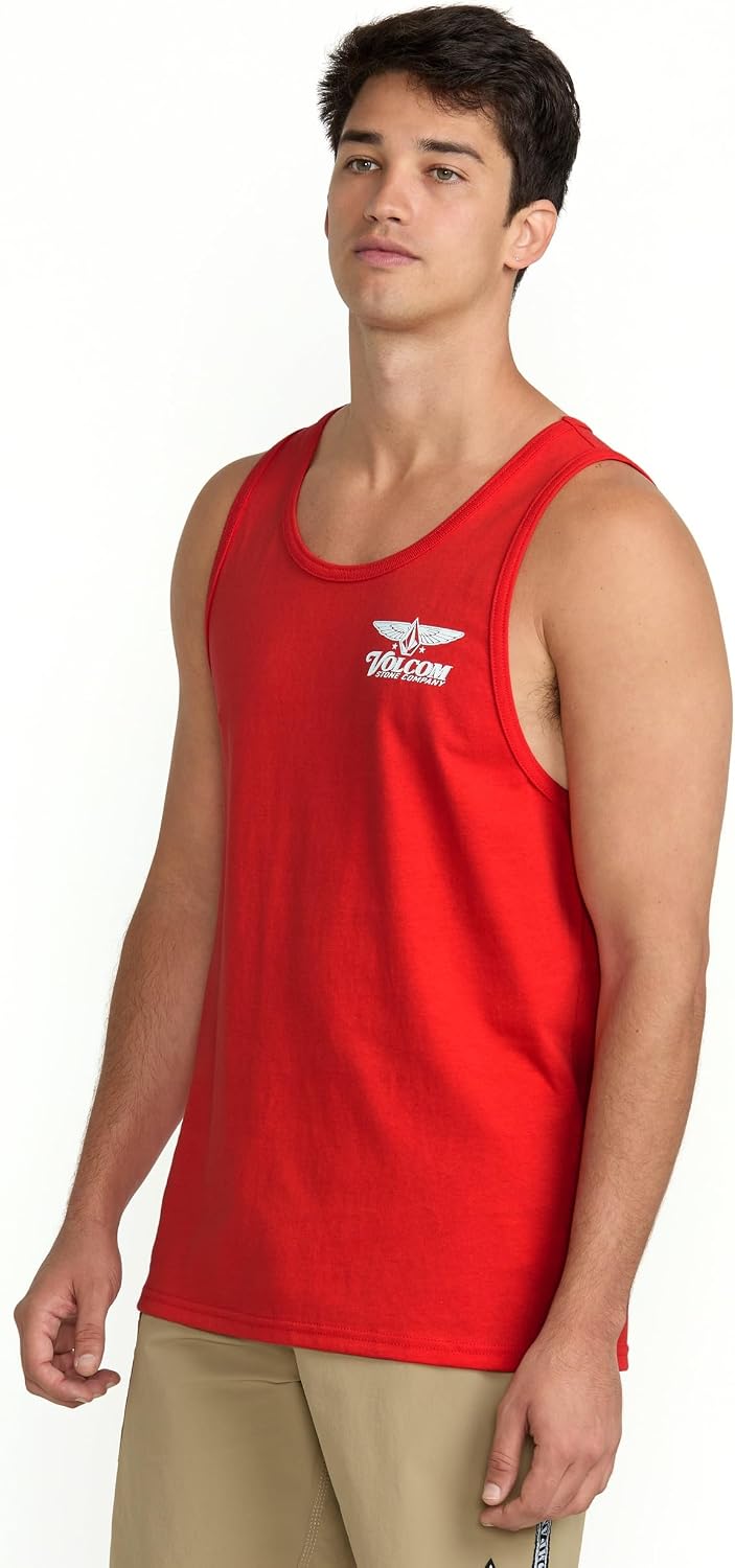 Volcom Men's Iconic Stone Tie Dye Tank Chili Red