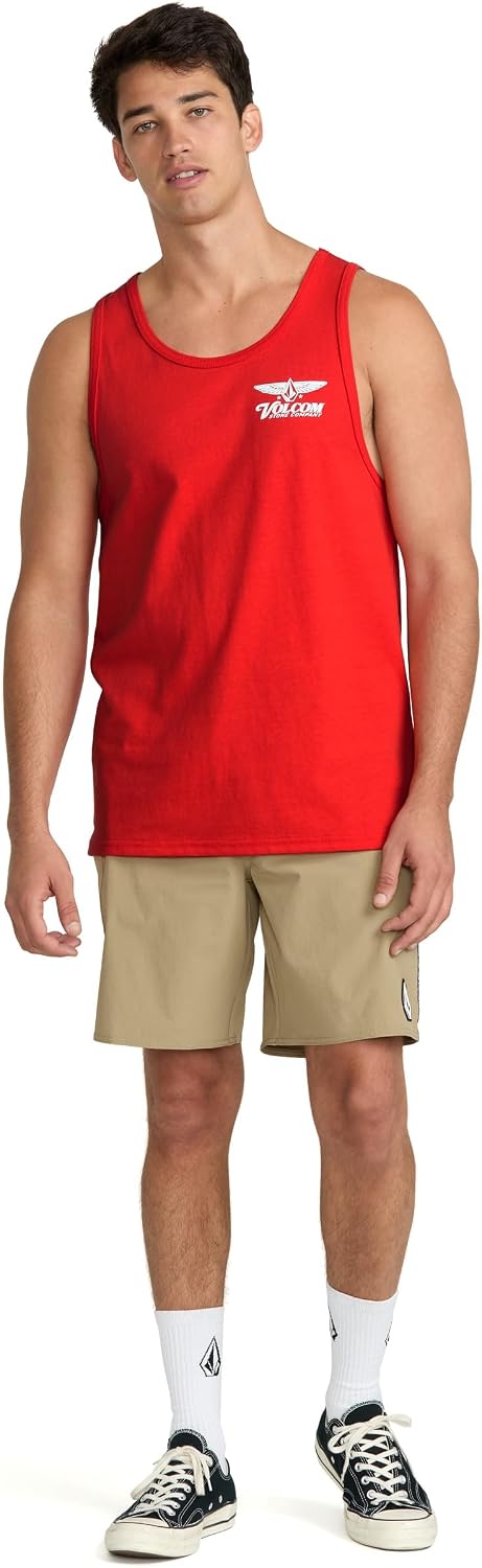 Volcom Men's Iconic Stone Tie Dye Tank Chili Red