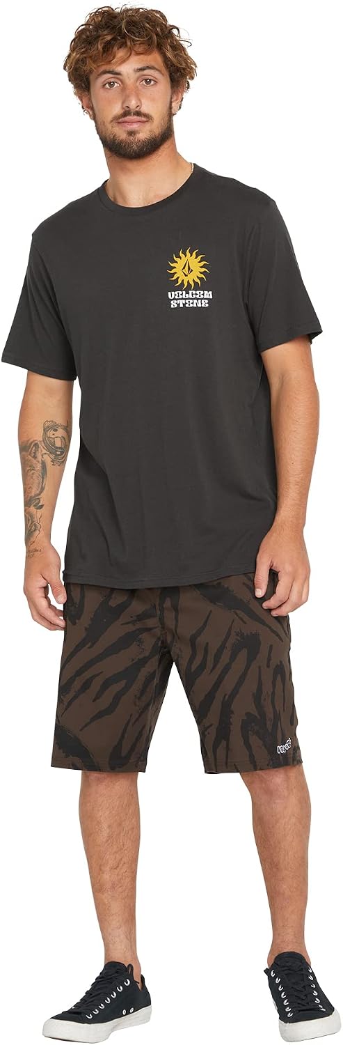 Volcom Men's Steppen Ew 17" Elastic Waist Short Dark Brown