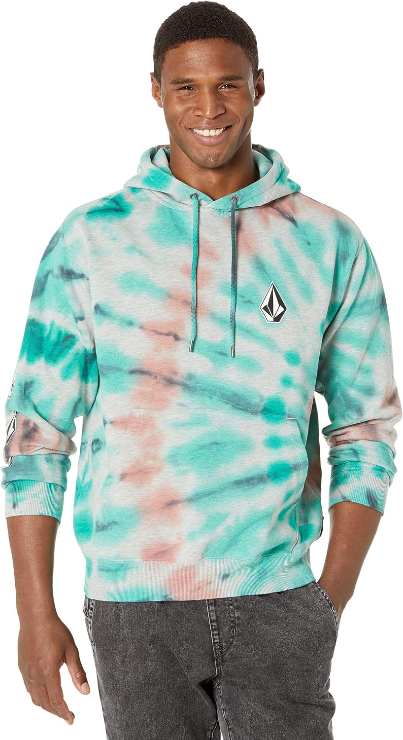 Volcom Men's Iconic Stone Pullover Hoodie Fleece Sweatshirt Tie Dye