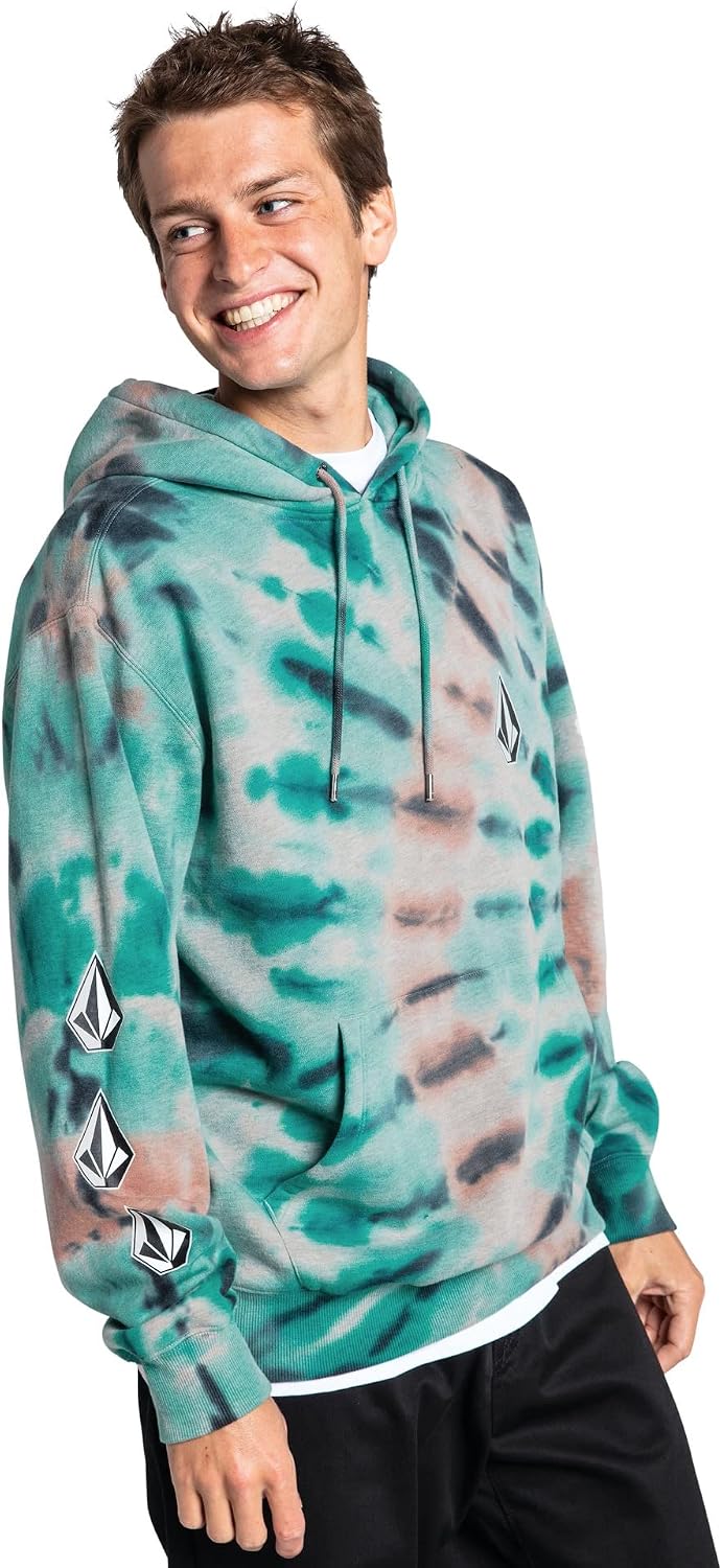 Volcom Men's Iconic Stone Pullover Hoodie Fleece Sweatshirt Tie Dye