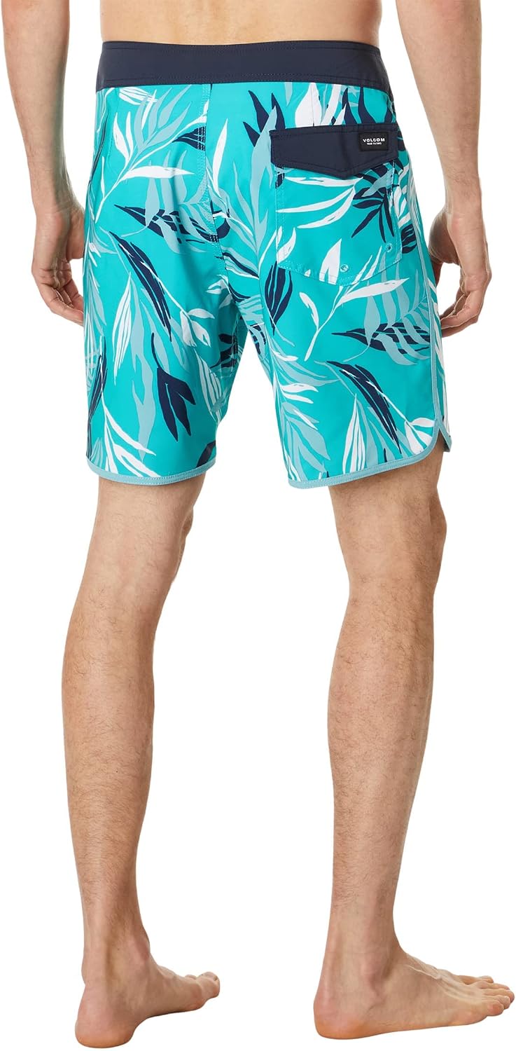 Volcom Men's Bleeding Leaf Mod 18" Boardshort Trunk Electric Blue