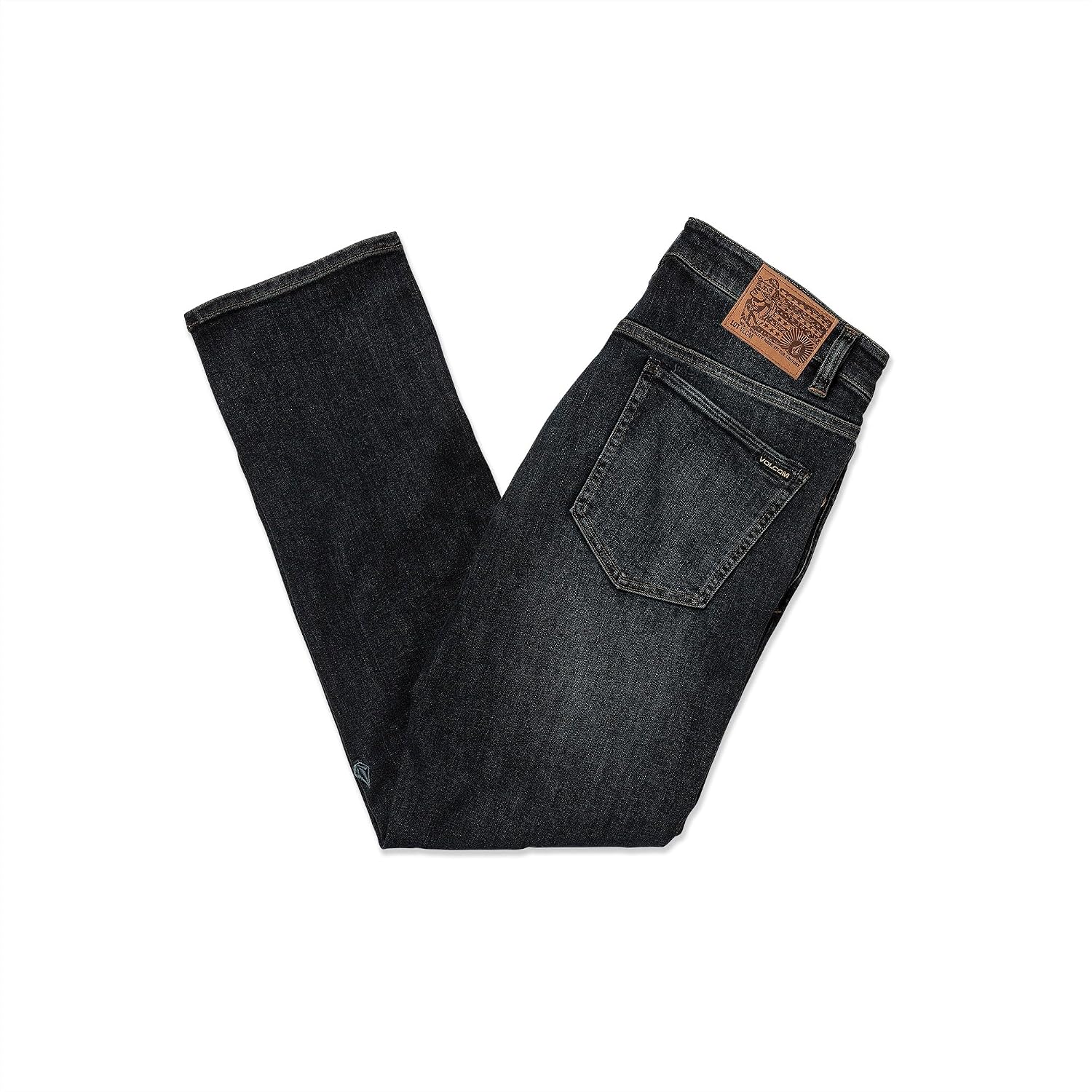 Volcom Men's Vorta Slim Fit Jeans – Classic Straight Leg Denim Pants with 15" Leg Opening Vintage Blue